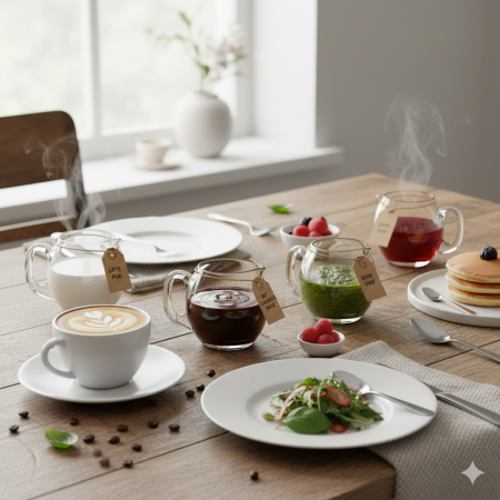 Cană din sticlă transparentă cu mâner și cioc de turnare, H 11 cm, deschidere ovală 4×9 cm, 250 ml, pentru ceai, cafea, lapte, sosuri, uz casnic & HoReCa [2]