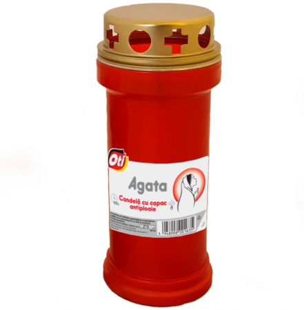 Candele si Lumanari - Candela cu capac antiploaie Agata, Timp de ardere ~48h