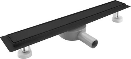 Rigola dus liniara SaniteModar, 110 cm, otel inoxidabil 304, negru, cu sifon 360°, picioare reglabile, panou 2-in-1 tile insert [0]