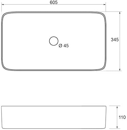 Lavoar mic 60x34x14 cm, gri, design compact pentru baie de serviciu sau mobilier baie, model A97GAM [8]