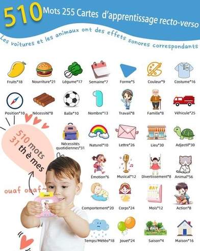 Carduri Vorbitoare Montessori pentru Copii 2–6 Ani – 255 Carti Educationale pentru Invatare Limbaj si Vocabular, Joc Interactiv Fara Ecran [4]