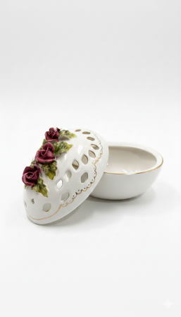 Lichidare Stoc - Caseta din portelan, Ou, alba, pentru servire si prezentare - Copie