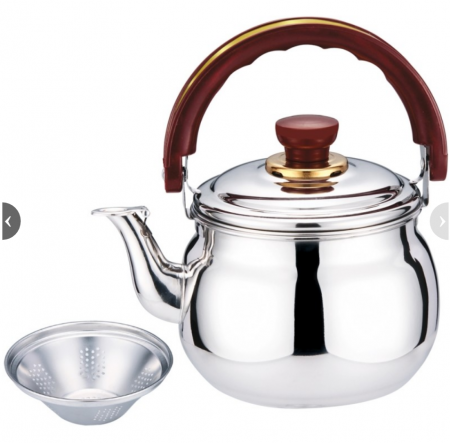 Ceainic din inox cu fluier si filtru, 1000 ml, toate tipurile de plite, maner protectie [0]