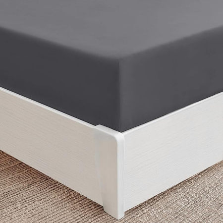 Textile & Decoratiuni - Cearceaf cu Elastic (180x200 cm) Gri – Microfibră Moale, Colțuri Adânci 40 cm