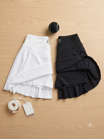 Set 2 Fuste Sportive OQQ, Alb și Negru, Imprimeu Sport,  Confortabile și Versatile [1]