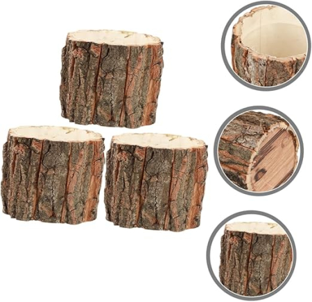 Set 3 ghivece din lemn impermeabile, aspect natural, pentru flori, decor casa si gradina [2]
