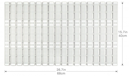Covoraș de Duș Antiderapant WELTRXE, 68x40 cm, Lavabil, cu 162 Ventuze, Fără BPA, pentru Copii și Familie, Gri Deschis [2]
