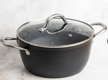 Cratita din aluminiu forjat 2.3L, 20x11.5cm, Bohmann, manere din inox si capac [1]