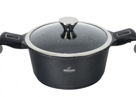 Bucatarie & Servire masa - Cratita cu maner detasabil, 6.5litri, aluminiu turnat, Bohmann, suprafata antiaderenta, inclusiv inductie