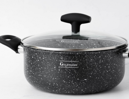 Cratita din aluminiu presat, 26x11cm, 2mm grosime, acoperire ceramica, manere soft touch, Goldmann [5]