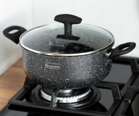 Cratita din aluminiu presat, 26x11cm, 2mm grosime, acoperire ceramica, manere soft touch, Goldmann [11]