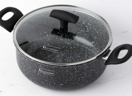 Cratita din aluminiu presat, 26x11cm, 2mm grosime, acoperire ceramica, manere soft touch, Goldmann [3]