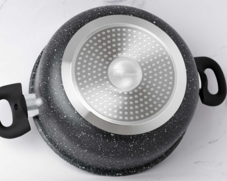 Cratita din aluminiu presat, 26x11cm, 2mm grosime, acoperire ceramica, manere soft touch, Goldmann [8]