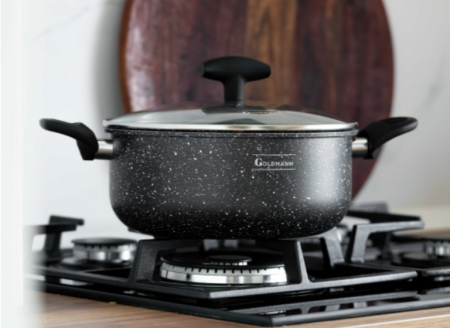 Cratita din aluminiu presat, 26x11cm, 2mm grosime, acoperire ceramica, manere soft touch, Goldmann [4]