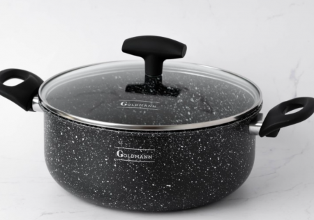 Cratita din aluminiu presat, 26x11cm, 2mm grosime, acoperire ceramica, manere soft touch, Goldmann [2]