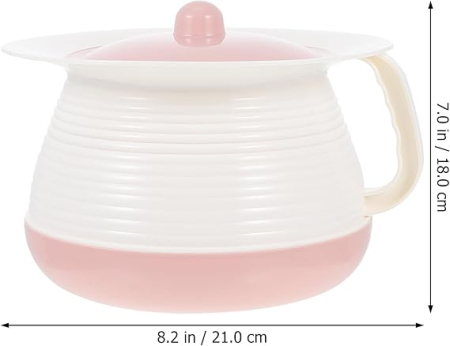 Oala portabila cu capac, urinar reutilizabil pentru copii si varstnici, ideala pentru acasa sau spital, roz, 21 x 18.5 x 14 cm [1]