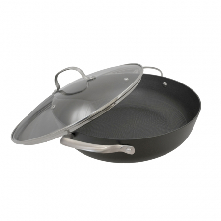 Cratita fonta fagure, Ø 30cm, cu capac din sticla [1]