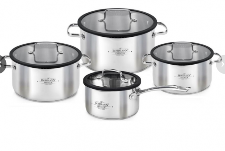 Bucatarie & Servire masa - Set de oale 8 piese INOX 18/10 PREMIUM, 1.8 l/ 2 l/ 3.5 l / 5.9 l