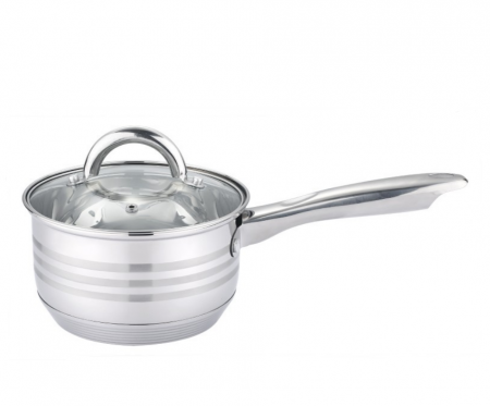 Bucatarie & Servire masa - Cratita pentru sos din inox, 3.6l, 20cm, capac sticla termorezistent, inclusiv inductie, Bohmann