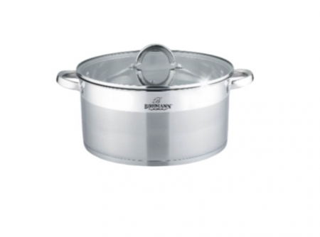 Bucatarie & Servire masa - Cratita din inox cu capac, 22x13cm, capac sticla termorezistent, compatibil inductie, Bohmann