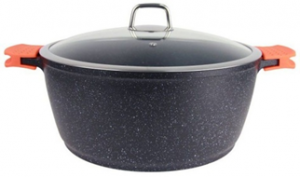 Cratita tip tuci Bohmann 5,0 litri, 26X26X11.7 CM ,interior exterior granit, cu capac [2]