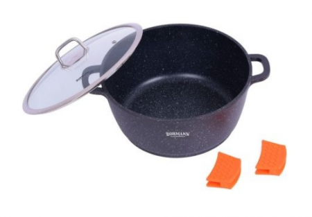 Cratita tip tuci Bohmann 5,0 litri, 26X26X11.7 CM ,interior exterior granit, cu capac [1]