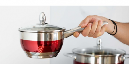 Cratita pentru sos din inox, 2.5l, 18cm, capac sticla termorezistent, inclusiv inductie, Bohmann, Rosie [2]