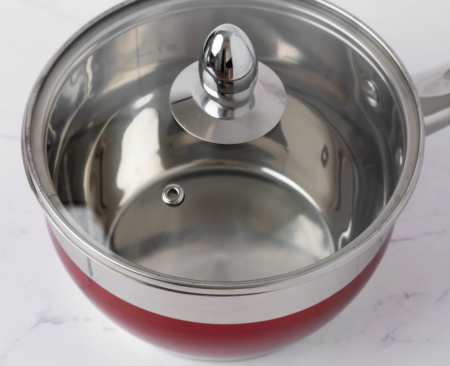 Cratita pentru sos din inox, 2.5l, 18cm, capac sticla termorezistent, inclusiv inductie, Bohmann, Rosie [4]
