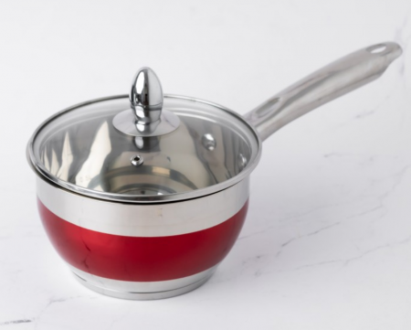Cratita pentru sos din inox, 2.5l, 18cm, capac sticla termorezistent, inclusiv inductie, Bohmann, Rosie [1]