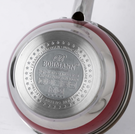Cratita pentru sos din inox, 2.5l, 18cm, capac sticla termorezistent, inclusiv inductie, Bohmann, Rosie [5]