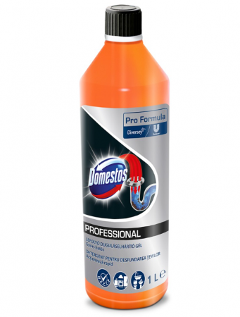 Solutii desfundat tevi - Gel pentru desfundarea tevilor Domestos Professional, 1L