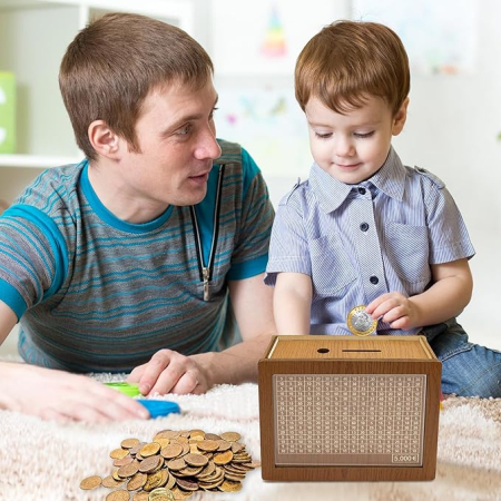 Cutie de economii din lemn Divove cu contor mecanic – , educativa pentru copii si adulti [3]