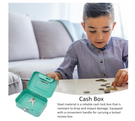 Cutie de Valori Mică, cu Încuietoare, verde, 11,5 X 8,5 X 5,8 cm [5]