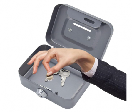 Cutie de Valori Mică, cu Încuietoare, gri, 11,5 X 8,5 X 5,8 cm [2]