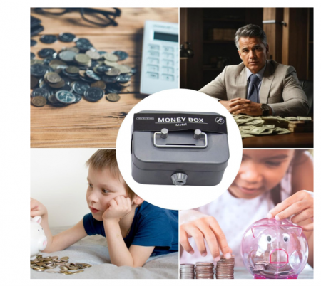 Cutie de Valori Mică, cu Încuietoare, gri, 11,5 X 8,5 X 5,8 cm [6]