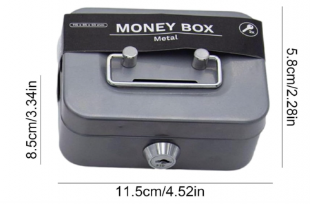 Cutie de Valori Mică, cu Încuietoare, gri, 11,5 X 8,5 X 5,8 cm [3]