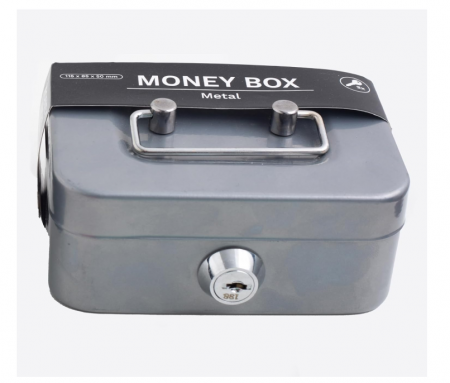 Cutie de Valori Mică, cu Încuietoare, gri, 11,5 X 8,5 X 5,8 cm [0]