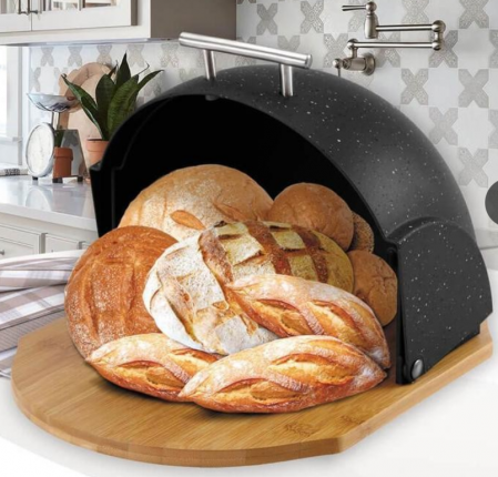 Cutie pentru depozitat paine si produse patiserie, Bohmann, 37x26x22cm, neagra [2]
