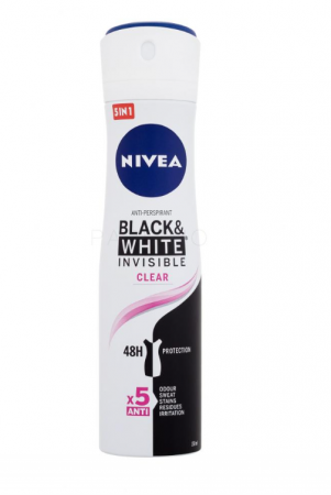 Deodorante si antiperspirante - Deodorant Black & White Invisible Clear, Nivea, 150 ml