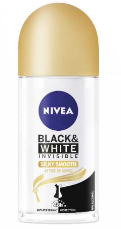 Deodorante si antiperspirante - Deodorant roll-on Nivea Black&White Silky Smooth, 50 ml