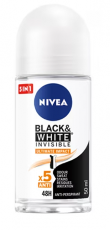 Ingrijire Personala si Cosmetice - Deodorant roll-on Nivea Black & White Invisible Ultimate Impact, feminin, 50 ml