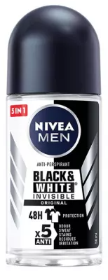 Ingrijire Personala si Cosmetice - Deodorant roll-on Nivea Men Invisible for Black&White Original, 50 ml