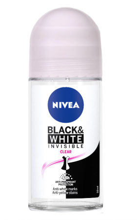 Ingrijire Personala si Cosmetice - Deodorant roll-on Nivea Invisible for Black&White Clear, 50 ml