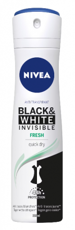 Deodorante si antiperspirante - Deodorant spray Nivea Invisible for Black & White Fresh, 150 ml