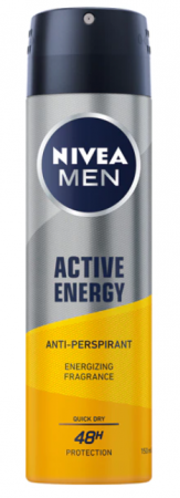 Deodorante si antiperspirante - Deodorant antiperspirant spray Nivea Men Active Energy, 150 ml