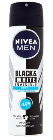 Deodorante si antiperspirante - Deodorant spray Nivea Men Invisible for Black&White Fresh, 150 ml