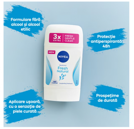 Deodorant Stick pentru femei, Fresh Natural 0% Alu 50 ml [1]