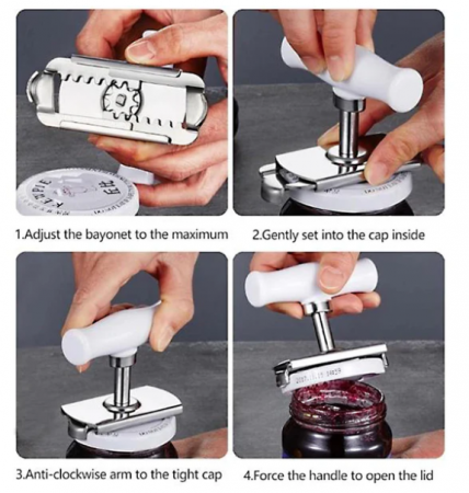 Deschizător de Capace Ergonomic, 2 buc,  – Ideal pentru Persoane cu Artrită sau Mobilitate Redusă, Design Practic pentru Economisirea Efortului [3]