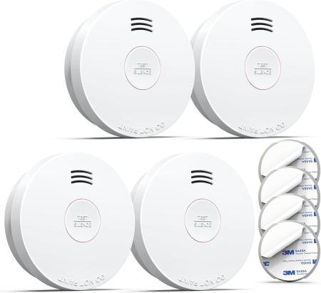 Lichidare Stoc - Detector de Fum cu Senzor Fotoelectric și Baterie Litiu 10 Ani – Certificat EN 14604, Alarmă 85 dB, Test/Stingere, Securitate Locuință