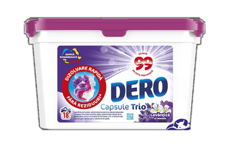 Detergent de rufe capsule Dero 2in1 Levantica si Iasomie, 18 spalari [1]